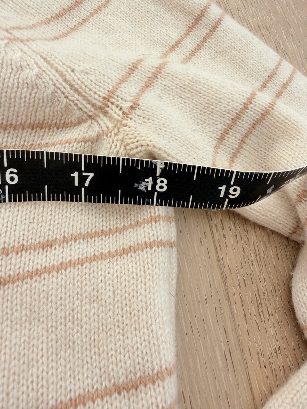 Vince Railroad Stripe Cream with Camel Stripes Cashmere / Wool blend Sweater - Picture 6 of 6